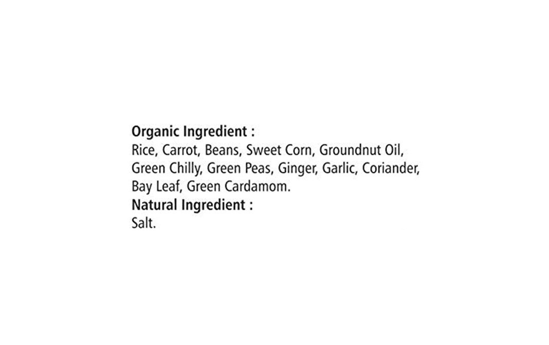 Vegiorganic Organic Vegetable Pulao    Pack  265 grams